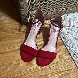 Red Chunky Heel Shoe